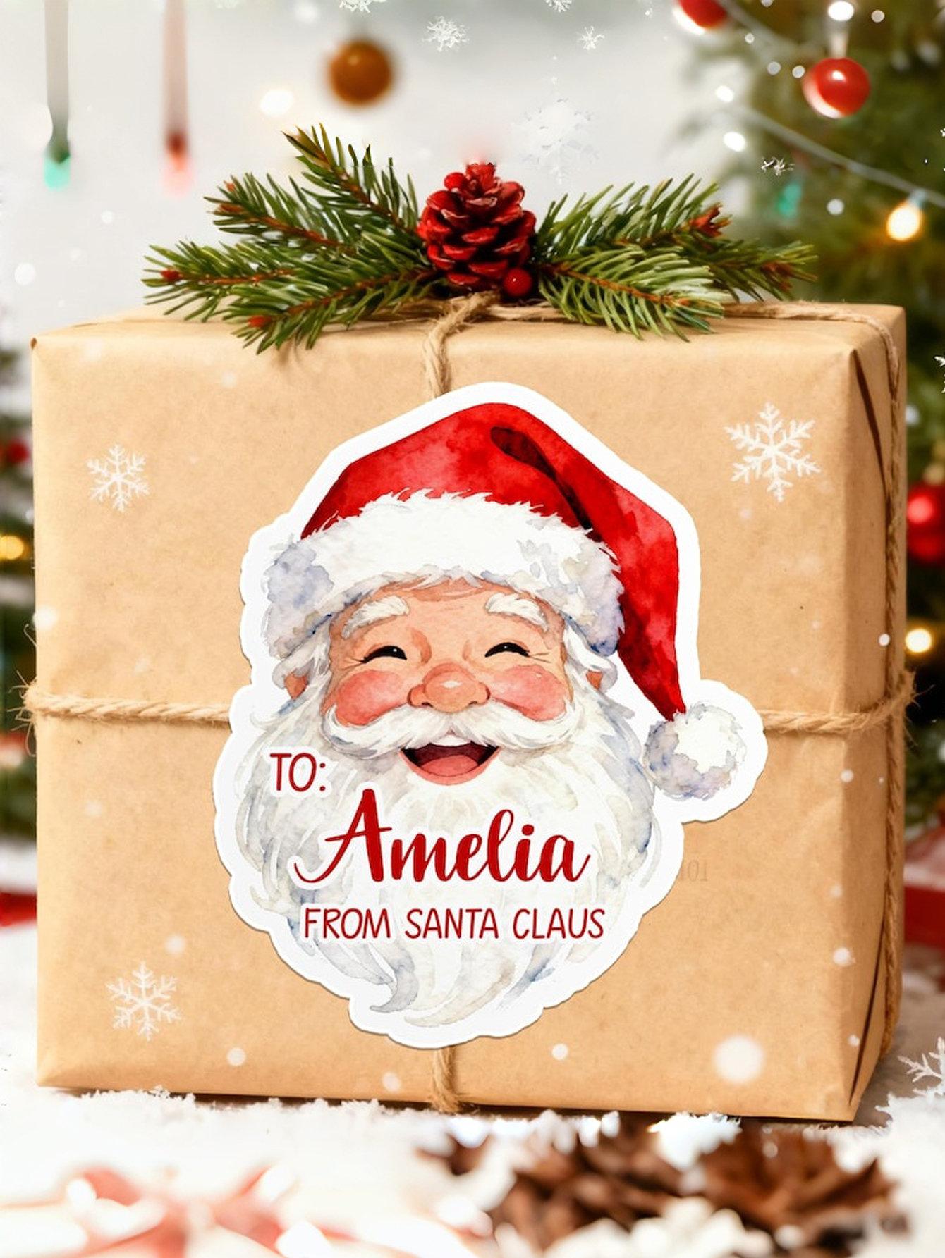 DIY Personalized Santa Claus Stickers